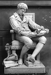 A marble statue of Robert Fulton by Howard Roberts in Statuary Hall.