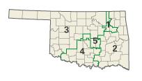 Five congressional districts are located in Oklahoma.