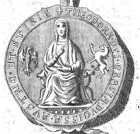 Theodora, detail of a Byzantine mosaic in Basilica of San Vitale, Ravenna.