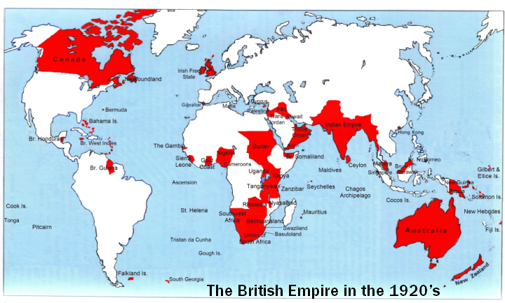 The British Empire at the height of its territorial range