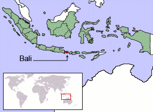 Map showing Bali within Indonesia