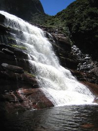 The pool of water that collects beneath Angel Falls makes for a refreshing swim.