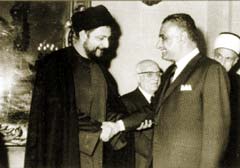 Gamal Abdel Nasser and Musa Al-Sadr.