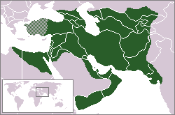 The Sassanid Empire at its greatest extent (c. 610 CE)
