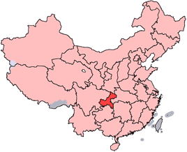 Chongqing is highlighted on this map