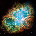 The Crab Nebula, an example of a supernova remnant.