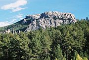 The granite core of the Black Hills rises 7,424 feet at Harney Peak