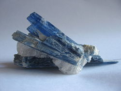 Crystals of kyanite, a blue silicate mineral