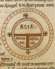 The medieval T-O map represents the inhabited world as described by Isidore in his Etymologiae. He assumes the Earth to be flat.