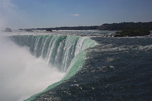 A closer view of the Horseshoe (Canadian) Falls in the early morning