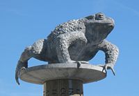 This statue of a crapaud in St Helier represents the traditional nickname for Jersey people.