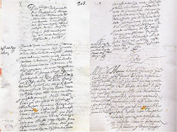 Letter of the King of Spain to Date Masamune (1616). The letter is friendly and asks for the support of the Christian faith, but does not mention trade, in spite of Date Masamune's own request (draft, preserved in the Seville archives, Archivo General de Indias).