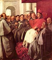 Saint Bonaventura receives the envoys of the Holy Roman Emperor