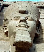 Ramesses II:  One of four external seated statues at Abu Simbel