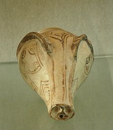 Boar rhyton, Mycaenean ceramic imported to Ugarit, c. thirteenth century B.C.E.