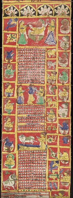 A page from the Almanac for the Hindu year 1871-72.