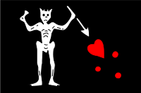 A flag often attributed to Blackbeard.
