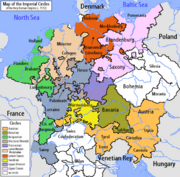 States within the Holy Roman Empire, based on 1512 boundaries.