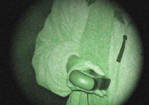Ghost hunters taking an EMF reading which proponents say may show evidence of ghosts.