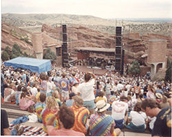 Deadheads await the start of a 1987 at the Red Rocks Amphitheater in Colorado.