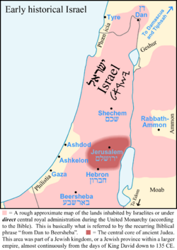 Map showing the location of Philistine land and cities of Gaza, Ashdod, and Ashkelon