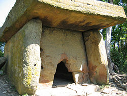 A dolmen near Gelendzhik, Russia, near the Black Sea.