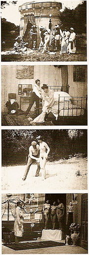 Images from early Austrian erotic films by Johann Schwarzer.