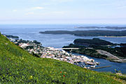 View of city of Kodiak from Pillar Mountain.