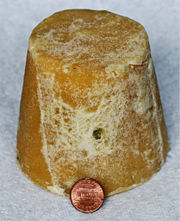 A block of Indian jaggery.