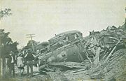 Train wreck, 1907, in Canaan, New Hampshire.