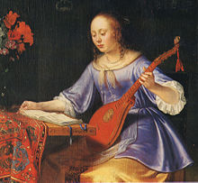 Woman with Cittern (1677) by Pieter van Slingeland.