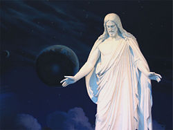 The Christus Statue in the North Visitors' Center on Temple Square in Salt Lake City