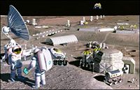 Artist's impression of a Moon colony.