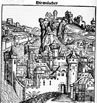 Wallachia as pictured in the 1493 Nuremberg Chronicle