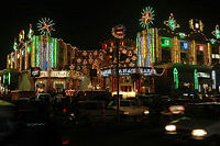 Diwali is also known as festival of lights. Shown here is the view of Jaipur city on Diwali day.