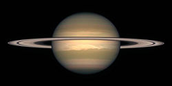 A Hubble Space Telescope image, captured in October 1996 shows Saturn's rings from just past edge-on.