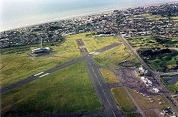 An aerial view of Paraparaumu Airport, a medium-sized airport.