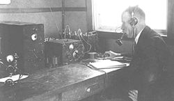Albert H. Taylor at work at the Naval Research Laboratory