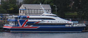 The Victoria Clipper IV is a catamaran that provides ferry service between Victoria and Seattle.