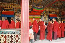 Tibetan Buddhism is the most widely practiced religion.
