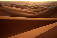 Desert landscape in Libya; 90 percent of the country is desert.