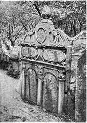 Tomb of Judah Loew ben Bezalel in the Old Jewish Cemetery, Prague.