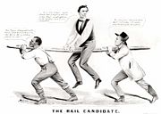 "The Rail Candidate," political cartoon, 1860