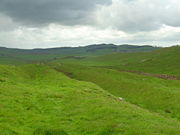 Vallum at Hadrian's Wall near milecastle 42.