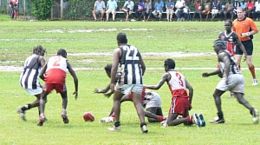 An Indigenous community Australian rules football game.