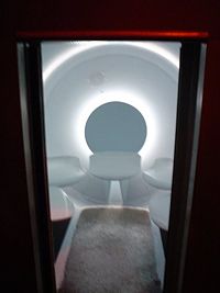 The interior of one of the Gateway Arch tramway cars