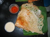 Ravva Dosa (fried batter) served at a Hotel in Guntur.
