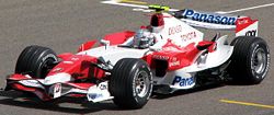 The Toyota TF107, Toyota F1's car for the 2007 Formula One season.
