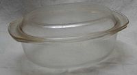 A Pyrex chicken roaster