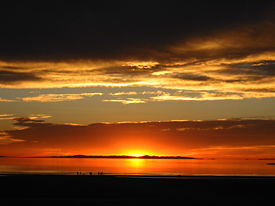 Sunset viewed from the western shore of Antelope Island.